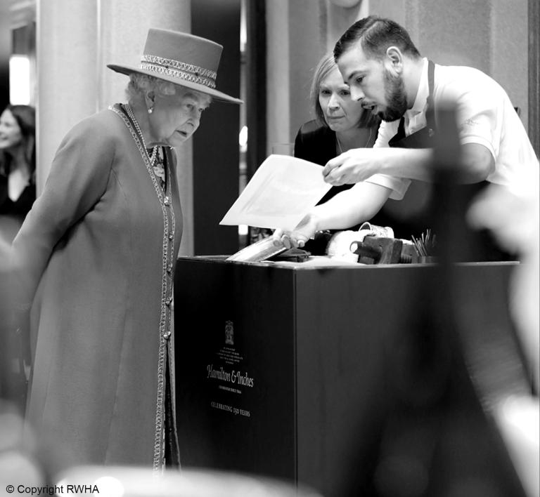The Queen visits Hamilton & Inches in 2016